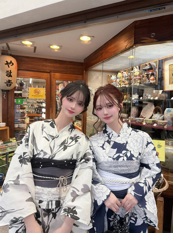 浴衣 水彩花柄浴衣セット[fy035] | レディースファッション通販のグレイル