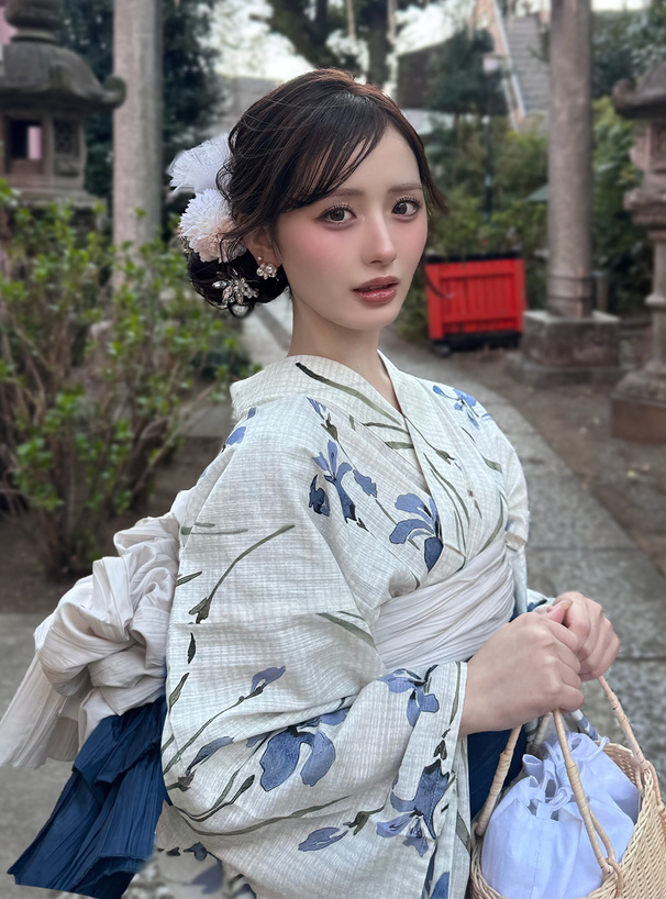 あやめ柄浴衣セット