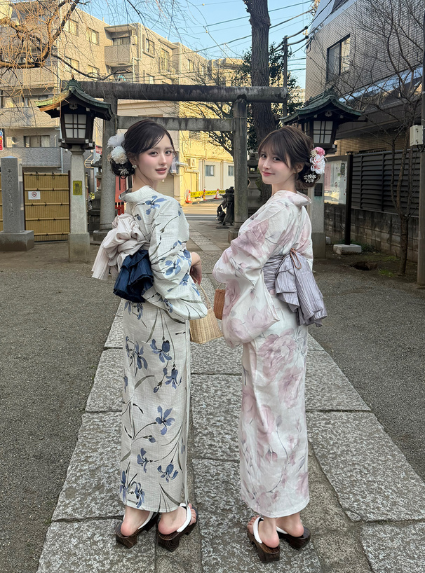 あやめ柄浴衣セット