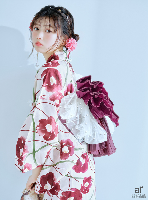 椿花柄浴衣セット