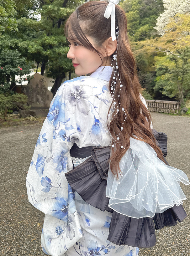 水彩花柄浴衣セット