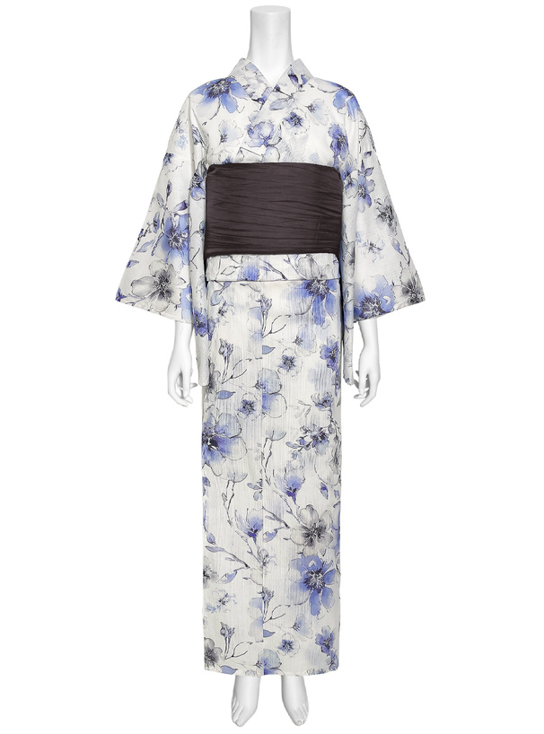 水彩花柄浴衣セット
