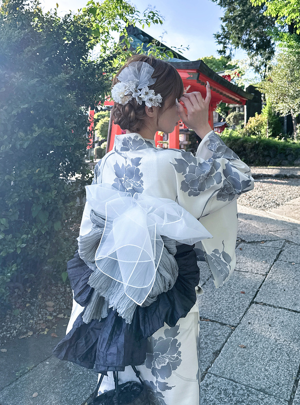 フラワーコサージュヘアクリップ2点セット