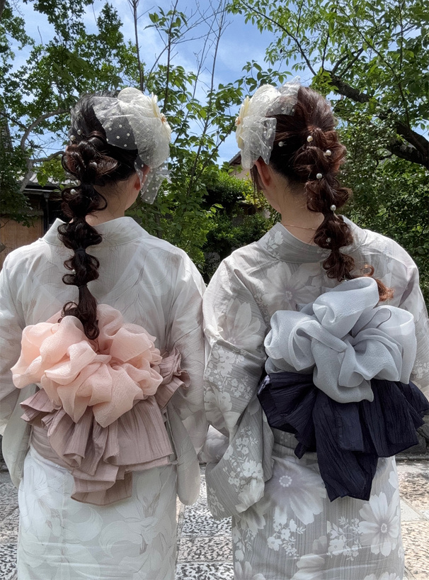 ドットチュールリボンヘアクリップ