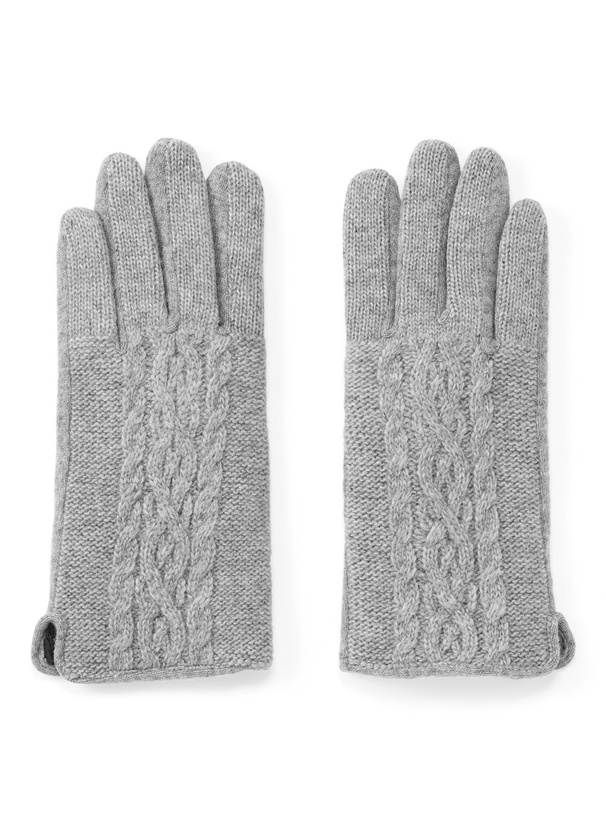 スマホ対応ケーブル編みニットグローブ