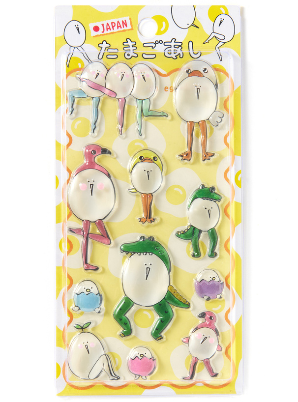 たまごあしのぷっくりシール おめかし