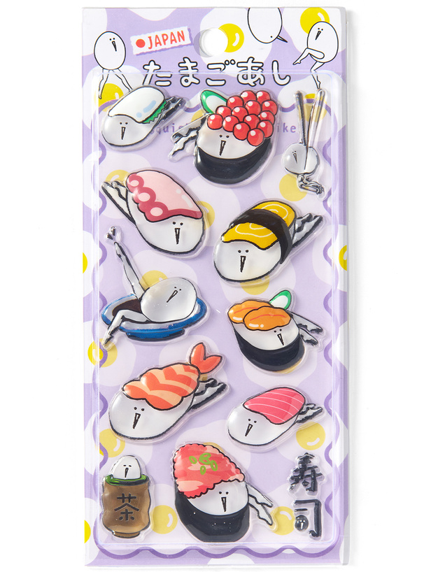 たまごあしのぷっくりシール すし