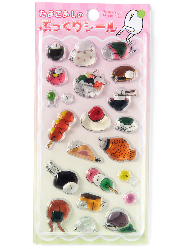 たまごあしのぷっくりシール 和菓子