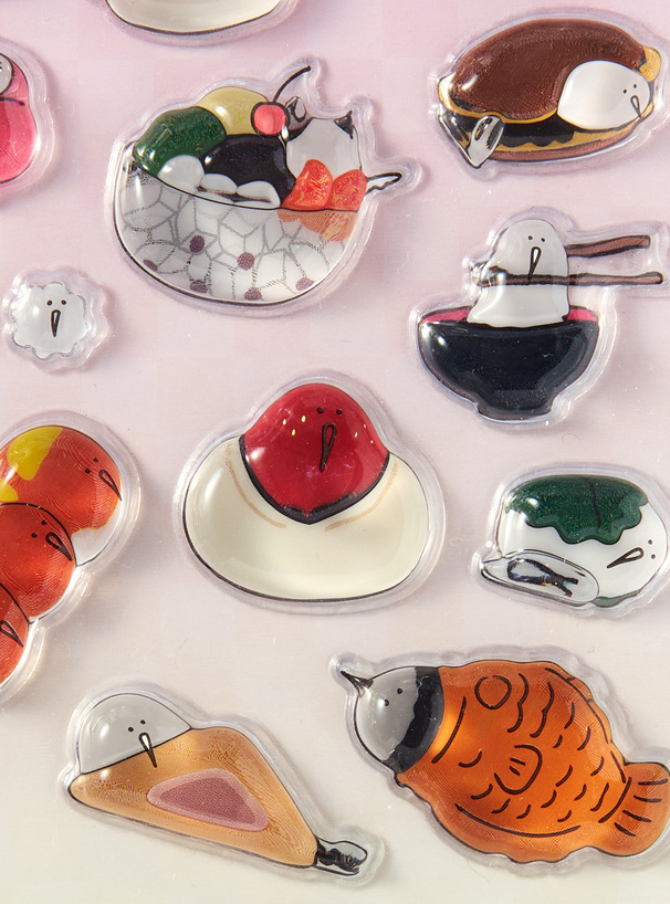 たまごあしのぷっくりシール 和菓子