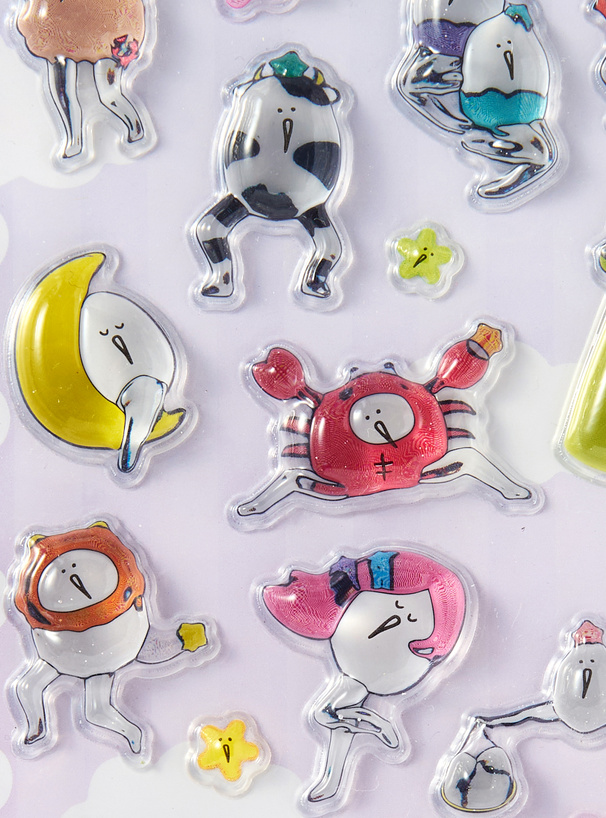 たまごあしのぷっくりシール 夜空