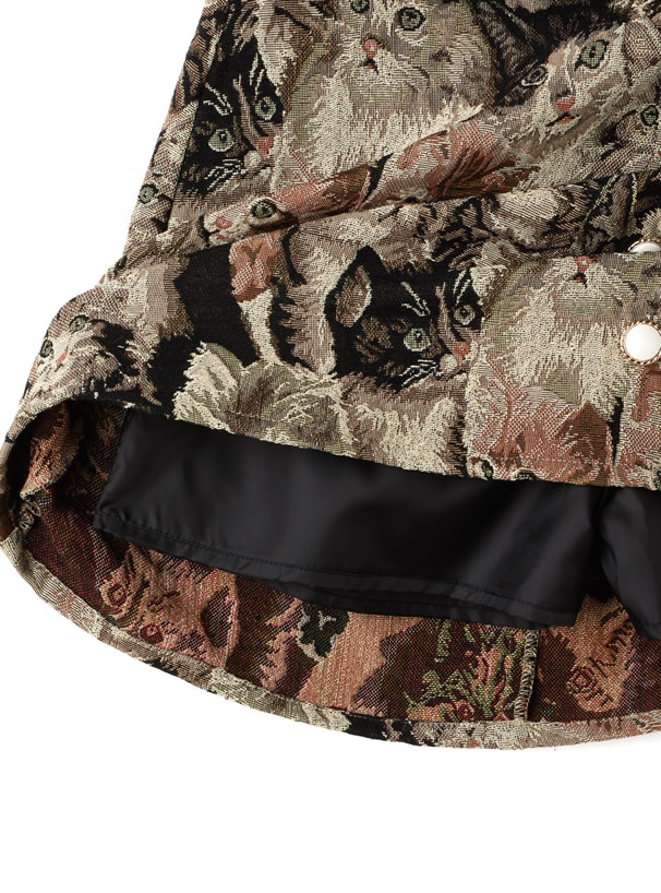 インパン付きゴブラン織ネコ柄フリルミニスカート Gc01 レディースファッション通販のグレイル Grl 公式