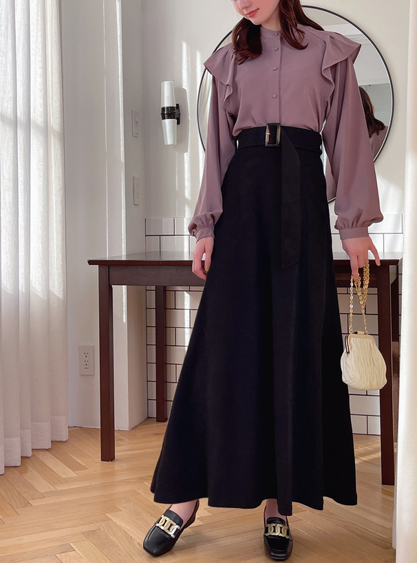 ベルト付きロングフレアスカート[gc140] | レディースファッション通販のグレイル(GRL)【公式】