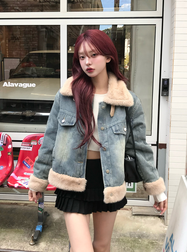 襟2Wayファーデニムジャケット[gc285] | レディースファッション通販の