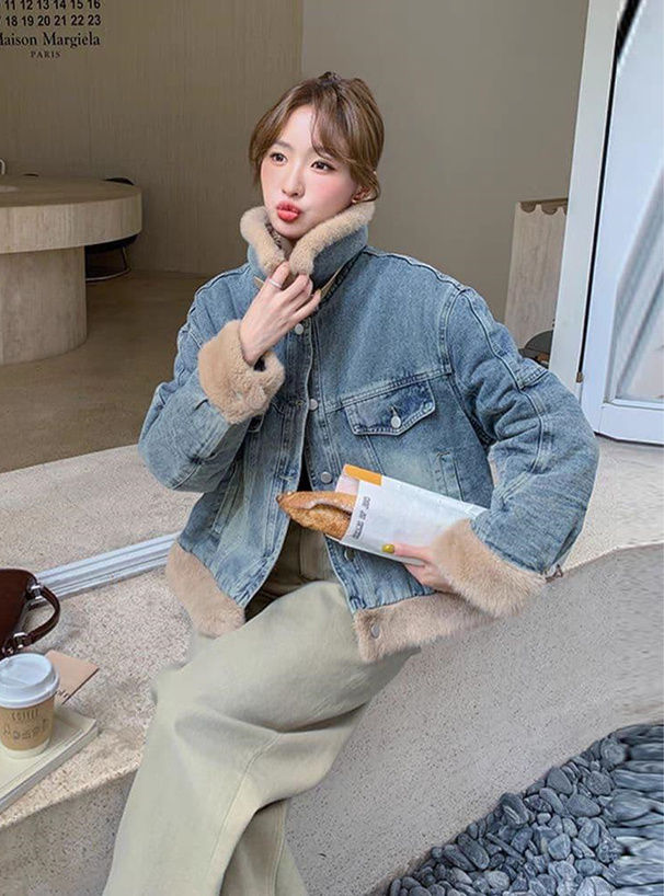 襟2Wayファーデニムジャケット[gc285] | レディースファッション通販の