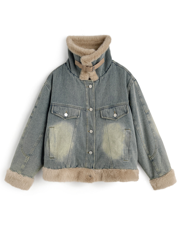 襟2Wayファーデニムジャケット[gc285] | レディースファッション通販の