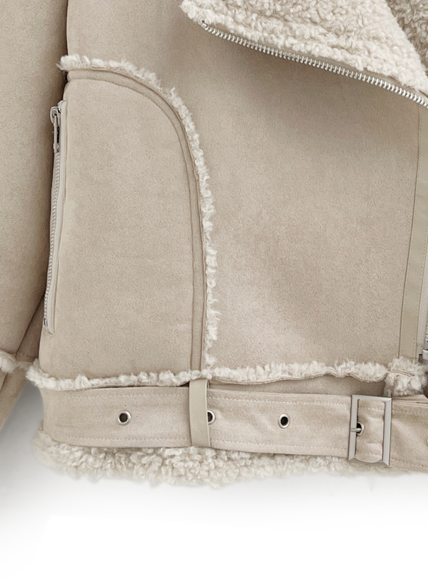 ムートンボアライダースジャケット