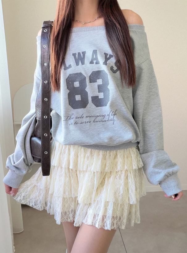 インパン裏地付きスエードレースティアードミニスカート