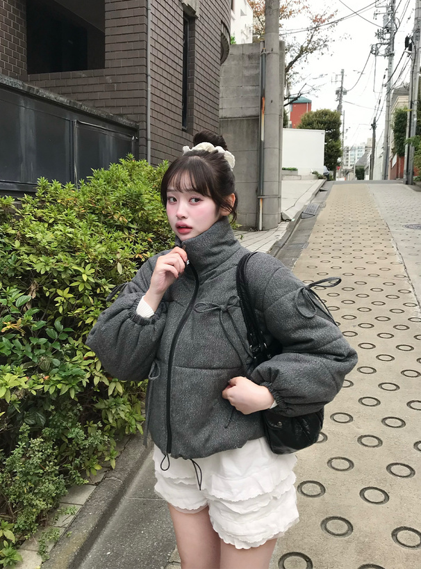 ラメツイードリボンダウンジャケット[gc317] | レディースファッション