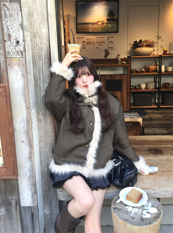 襟2Wayファーレザージャケット[gc321] | レディースファッション通販の