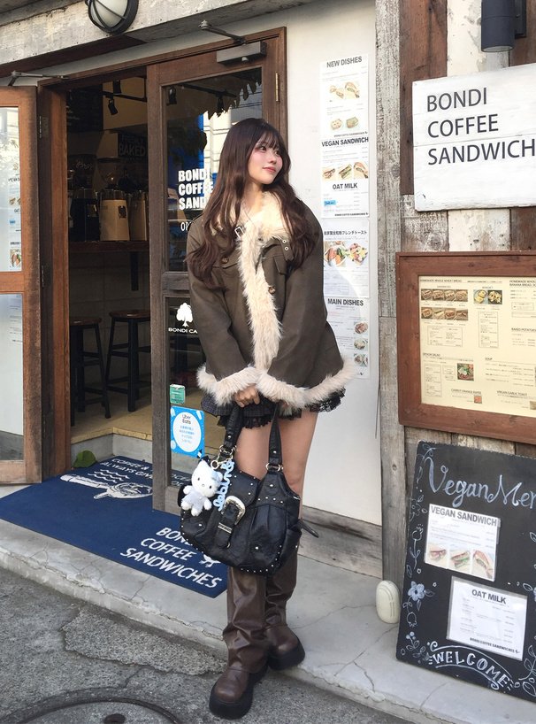 襟2Wayファーレザージャケット