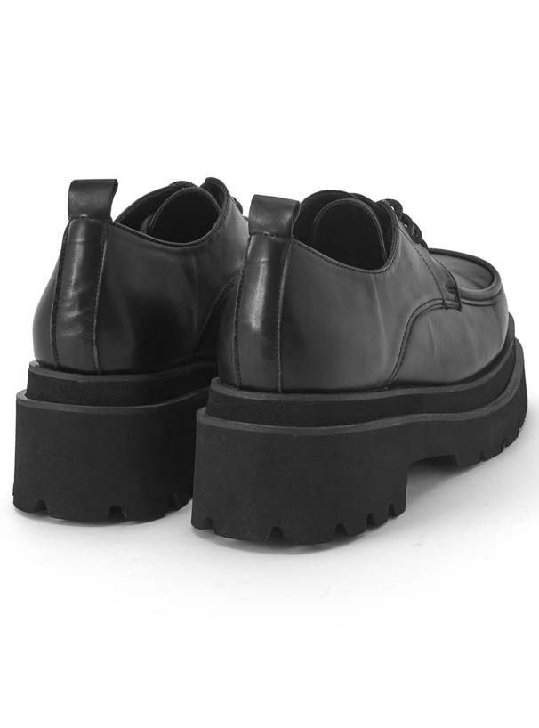 レースアップスクエアトゥ厚底ローファー