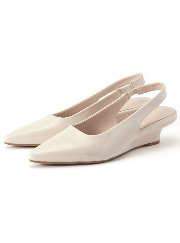 ポインテッドトゥストラップミュールパンプス