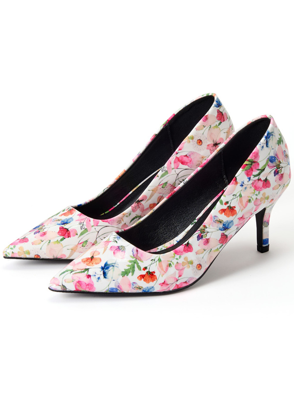 フラワー柄プリントパンプス