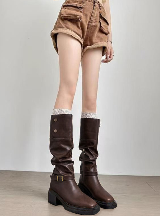 2Wayベルトデザインロングブーツ