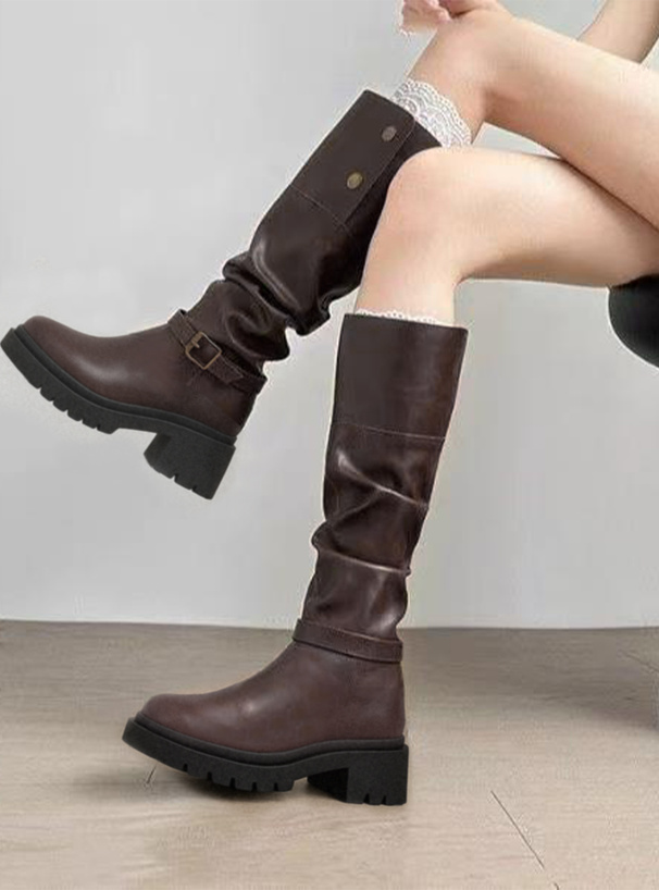 2Wayベルトデザインロングブーツ