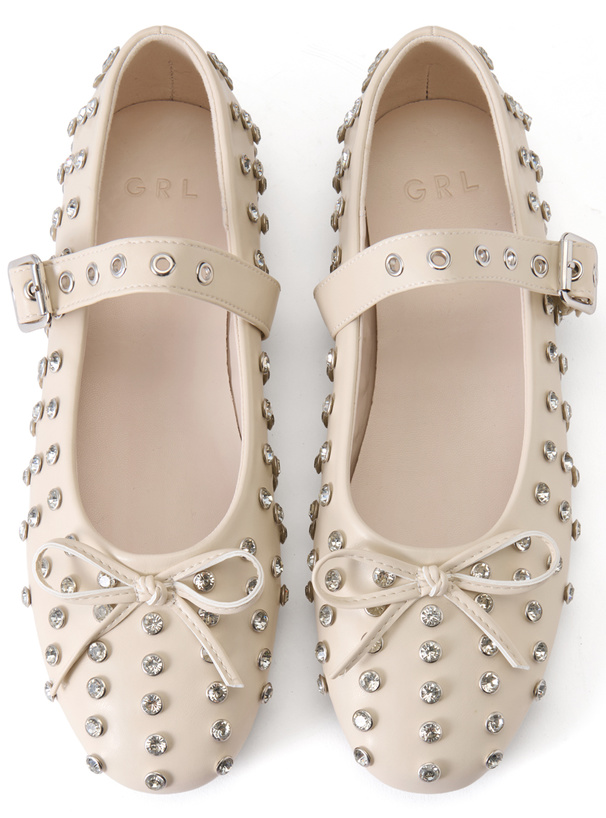 リボンビジューパンプス