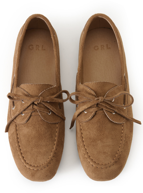 スエードレースアップデッキシューズ