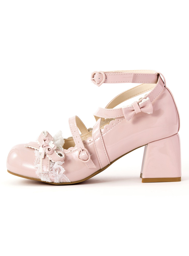 クロスストラップリボンレースパンプス[gd1699] | レディース