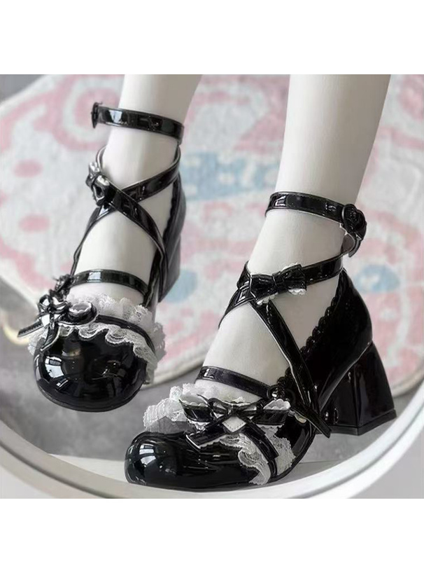 クロスストラップリボンレースパンプス[gd1699] | レディース