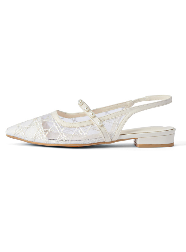 パールストラップシアーミュールサンダル