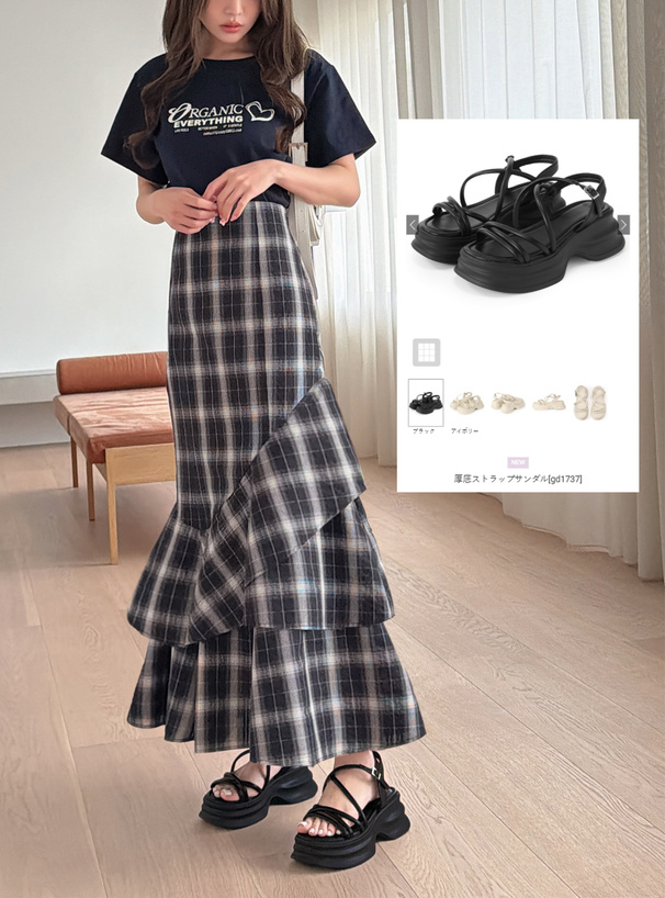 厚底ストラップサンダル