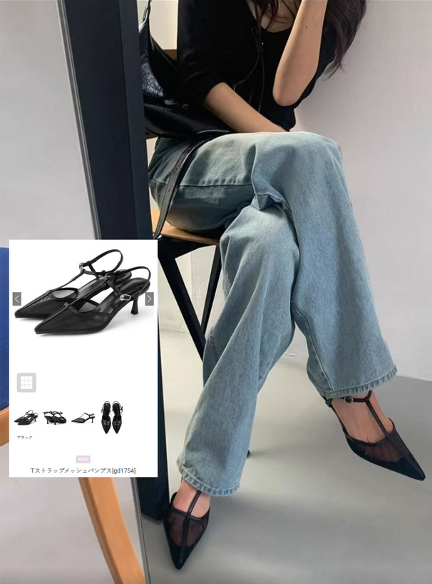 Tストラップメッシュパンプス[gd1754] | レディースファッション通販の