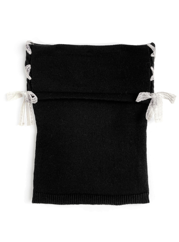 サイドレースリボンオフショルダーニットトップス[gf108]