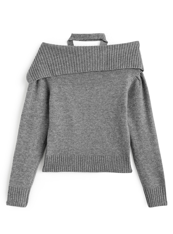 タイ付きオフショルダーニットトップス[gf112] | レディース