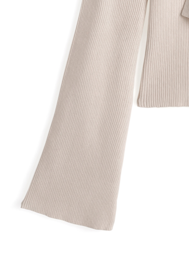 配色リボンニットトップス