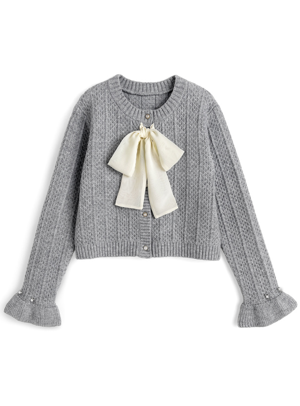 シアーリボンニットカーディガン