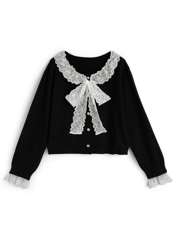 レースリボンニットカーディガン[gf119]