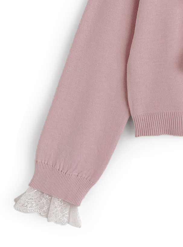 レースリボンニットカーディガン