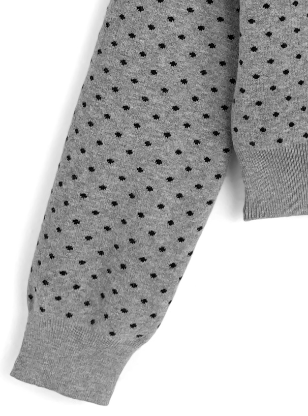 ドット柄配色ニットカーディガン