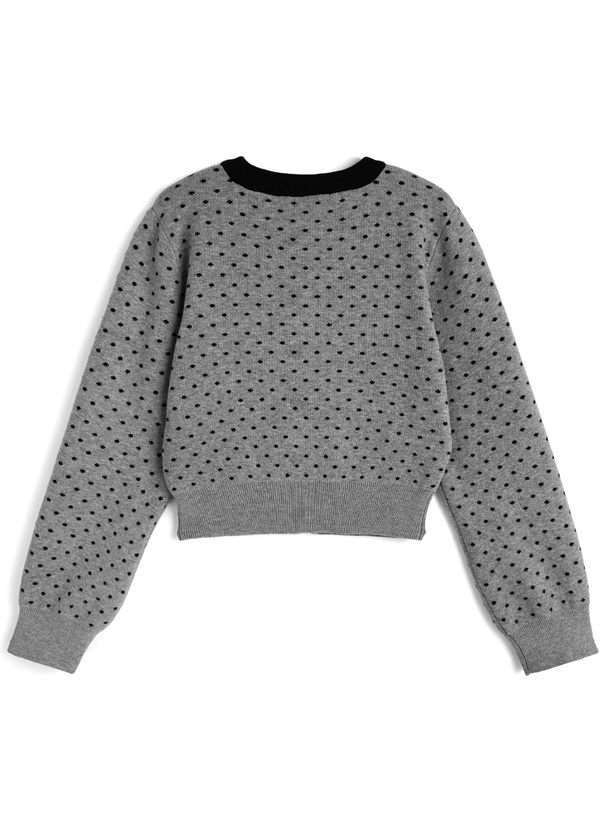 ドット柄配色ニットカーディガン