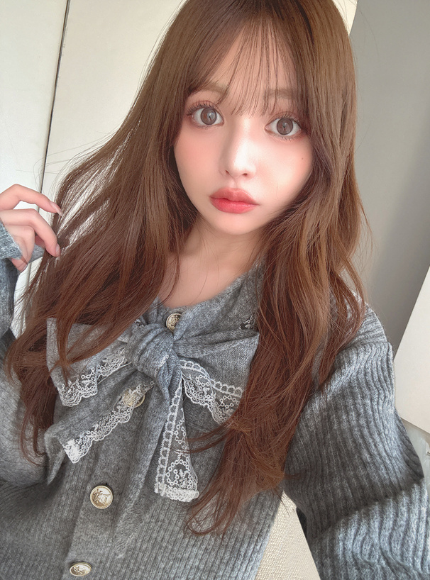 レースリボンニットカーディガン