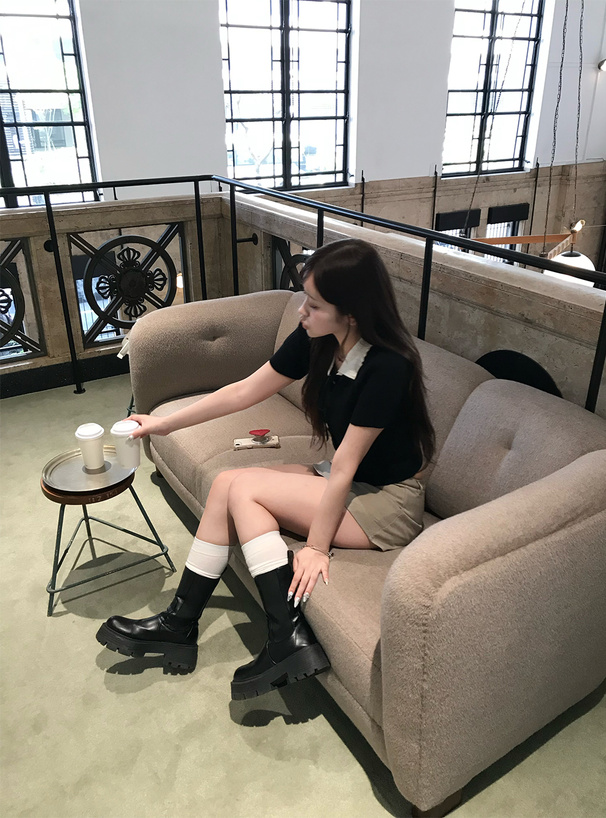 配色カラーリボンニットカーディガン