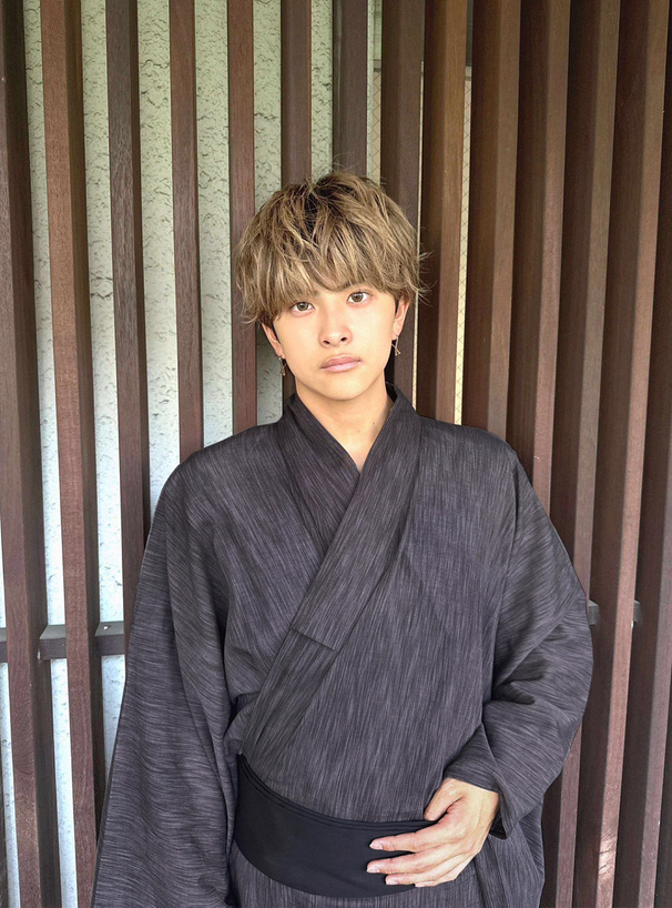 男性用杢楊柳浴衣セット