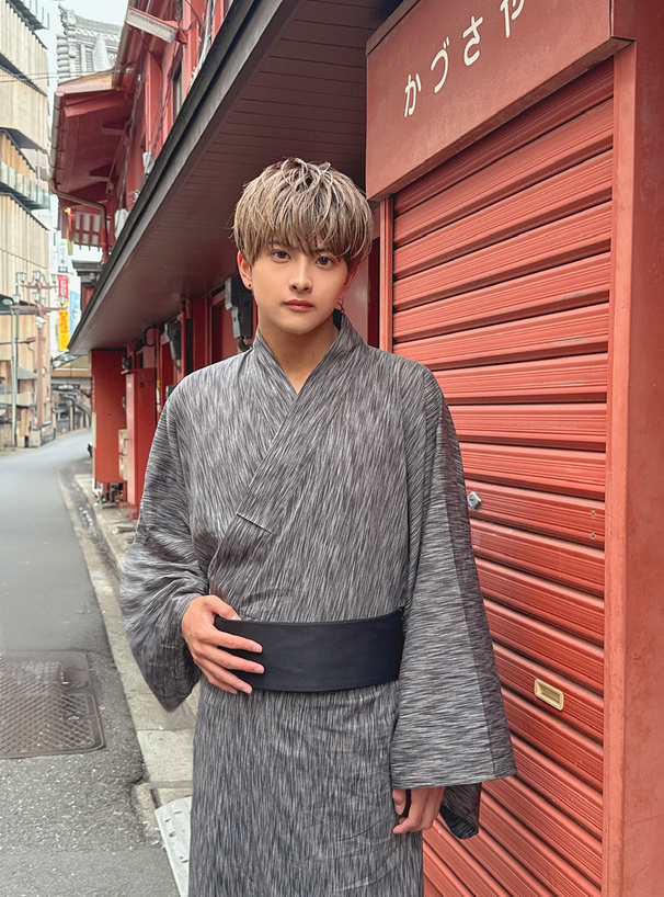 男性用杢楊柳浴衣セット