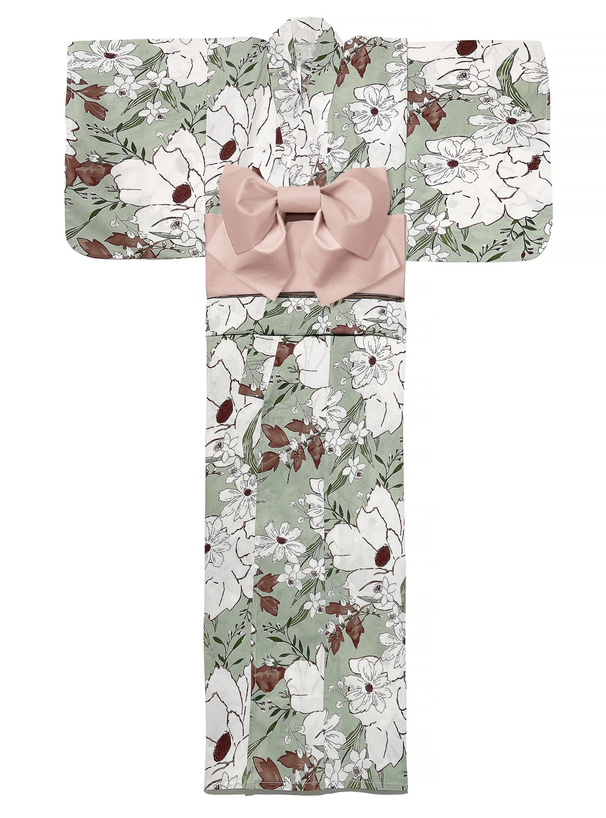 水彩花柄浴衣セット[gi1401] | レディースファッション通販のグレイル ...
