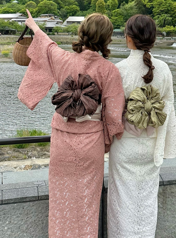 花柄レース浴衣セット